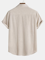 Men's Two Piece Set | Textured Shirt & Shorts