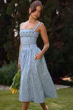 Mia | Chic White Midi Wedding Guest Dress