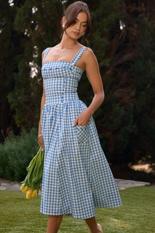 Mia | Chic White Midi Wedding Guest Dress