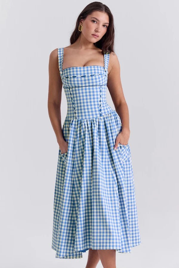 Mia | Chic White Midi Wedding Guest Dress