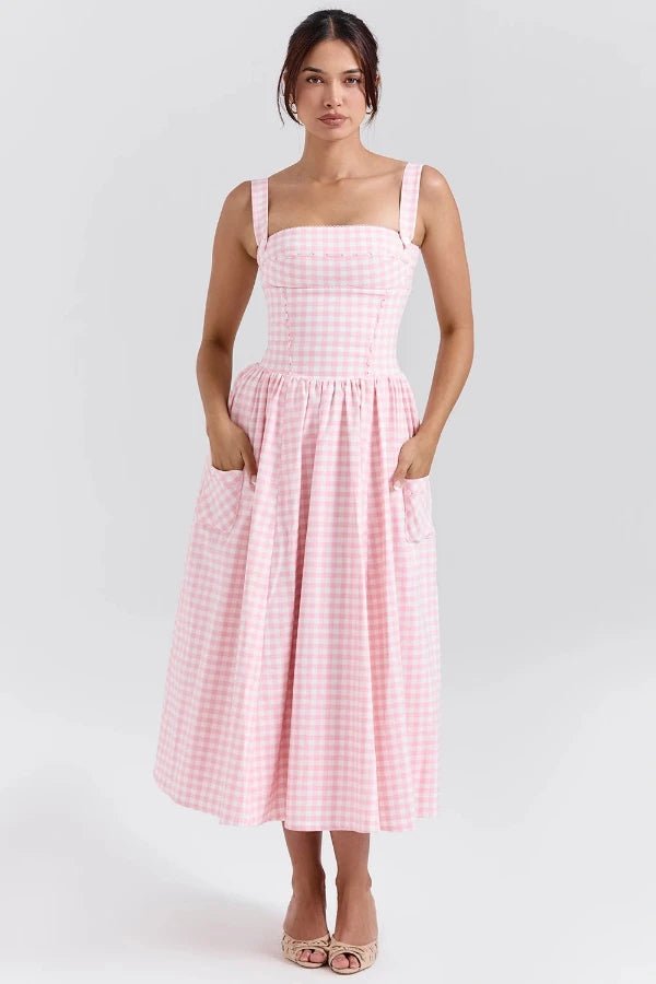 Mia | Chic White Midi Wedding Guest Dress