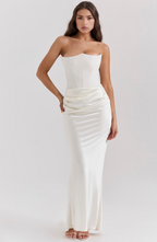 Mia | Elegant Strapless Black Maxi Dress for Special Occasions