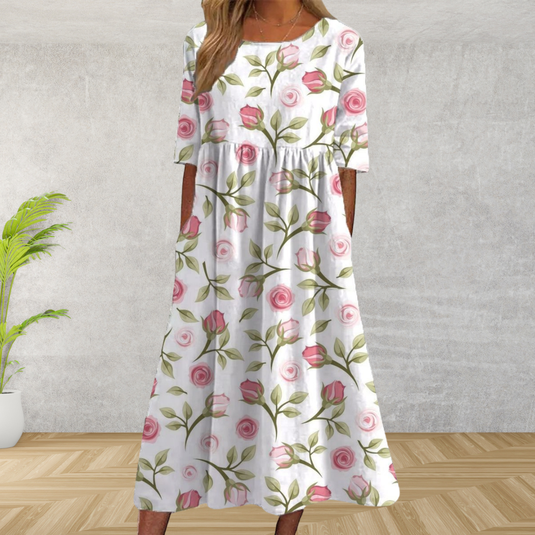 Midi Dress Women | Floral Print & Relaxed Everyday Comfort