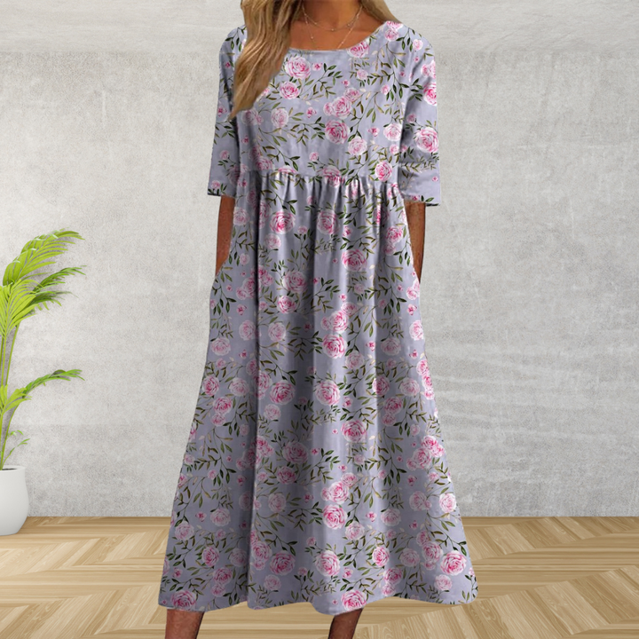 Midi Dress Women | Floral Print &amp; Relaxed Everyday Comfort
