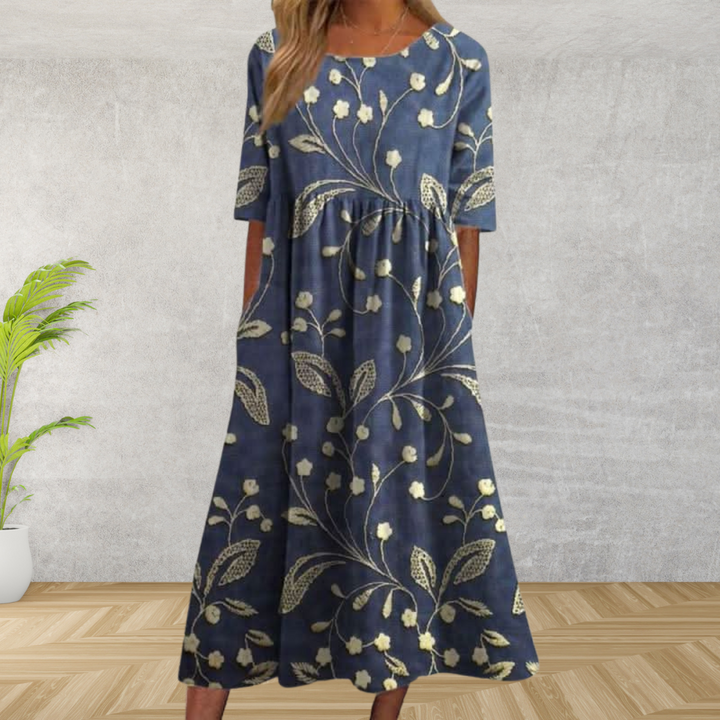 Midi Dress Women | Floral Print &amp; Relaxed Everyday Comfort