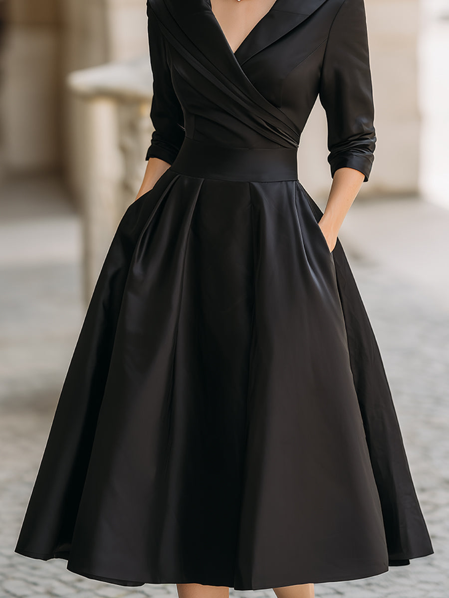 Midi Dress Women | Vintage Wrap Style & Timeless Feminine Elegance