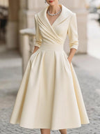 Midi Dress Women | Vintage Wrap Style & Timeless Feminine Elegance