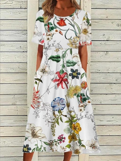 Midi Dress Women's | Floral Print & Feminine Everyday Style