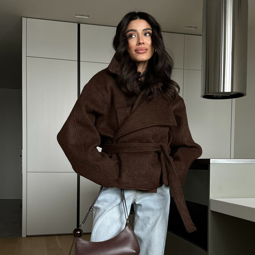 Women's Cropped Sweater Set | Zip Collar & Relaxed Fit 2