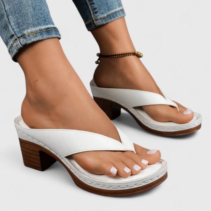 Women's Heels | Thong Toe Block Heel Slip-On Mule