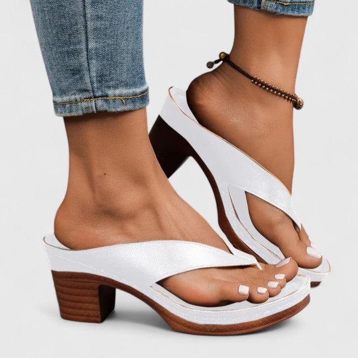 Women's Heels | Thong Toe Block Heel Slip-On Mule
