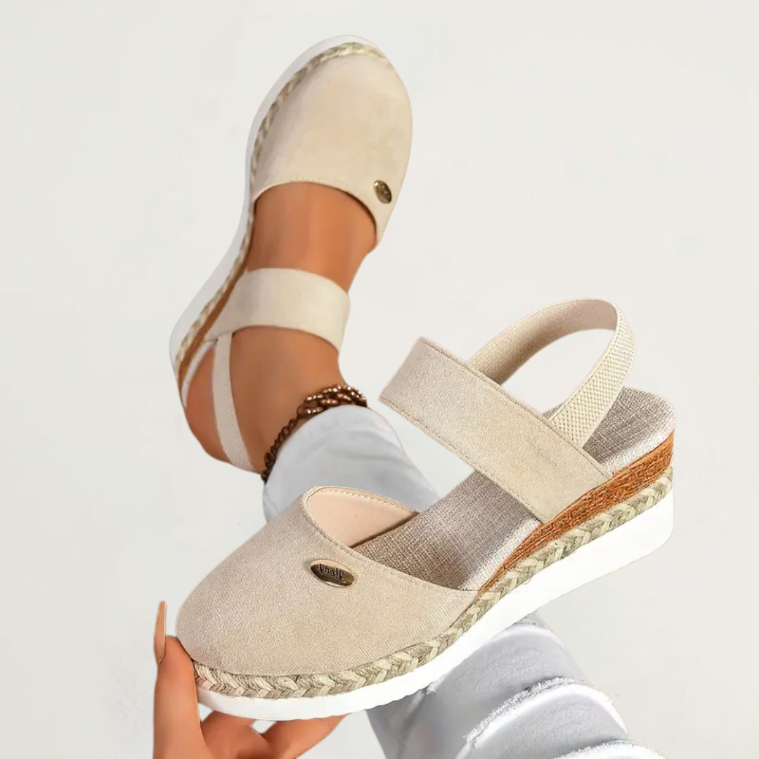 Women's Orthopedic Sandals | Espadrille Wedge & Elastic Slingback