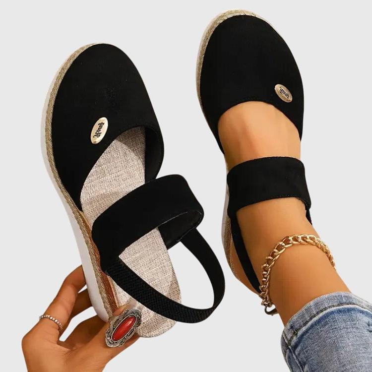 Women's Orthopedic Sandals | Espadrille Wedge & Elastic Slingback
