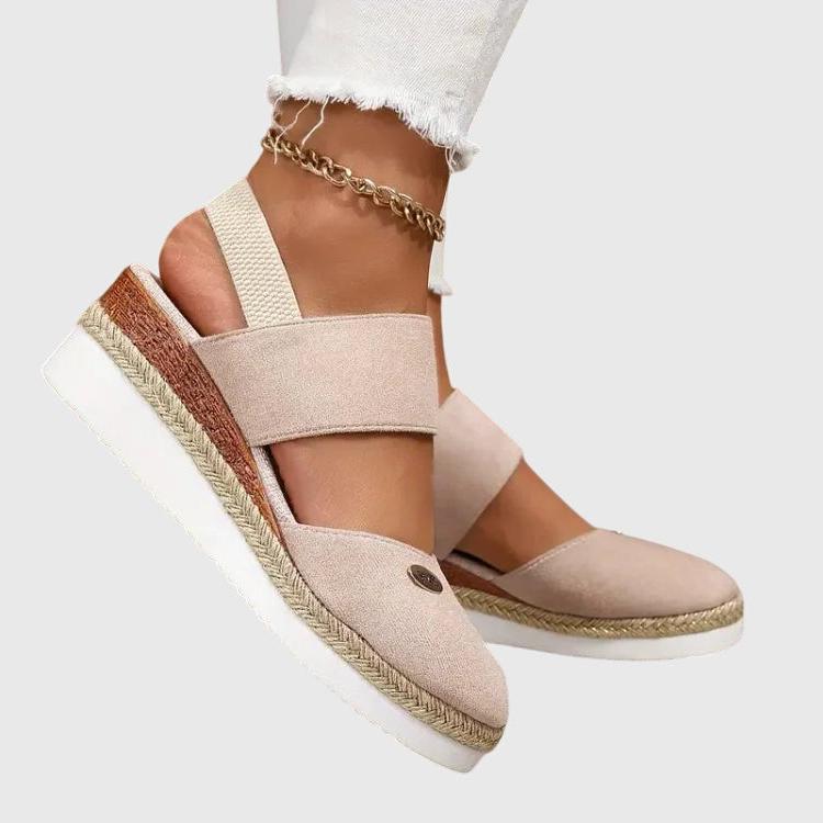 Women's Orthopedic Sandals | Espadrille Wedge & Elastic Slingback