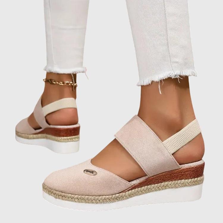 Women's Orthopedic Sandals | Espadrille Wedge & Elastic Slingback