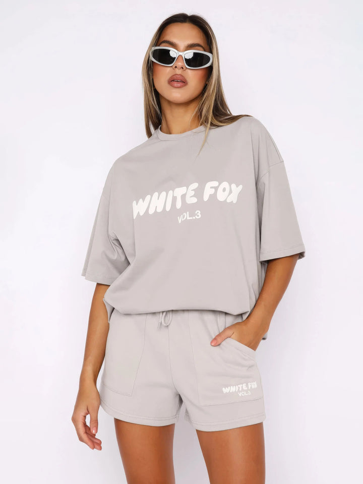 Oversized Co Ord Set Women | Graphic Tee &amp; Shorts Matching Set
