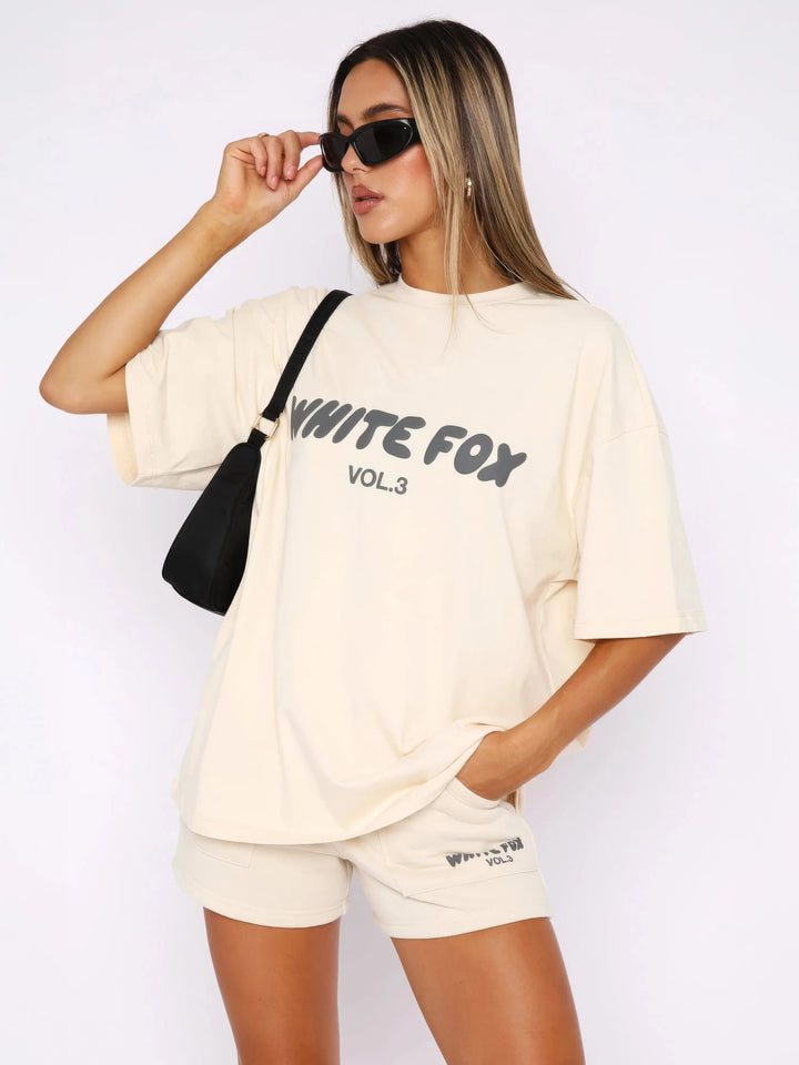Oversized Co Ord Set Women | Graphic Tee &amp; Shorts Matching Set