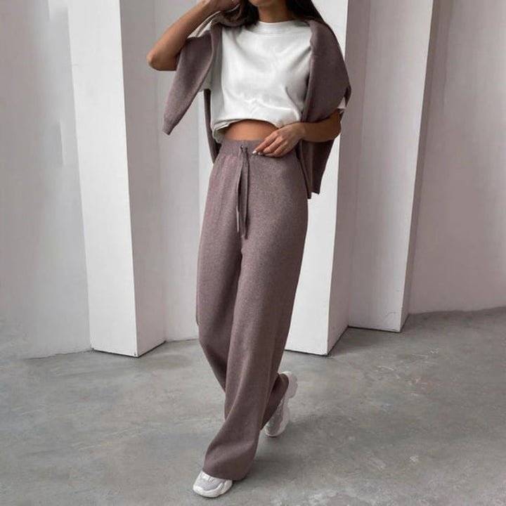 Delia | Ensemble de détente deux pièces en tricot pour femme - Image 3