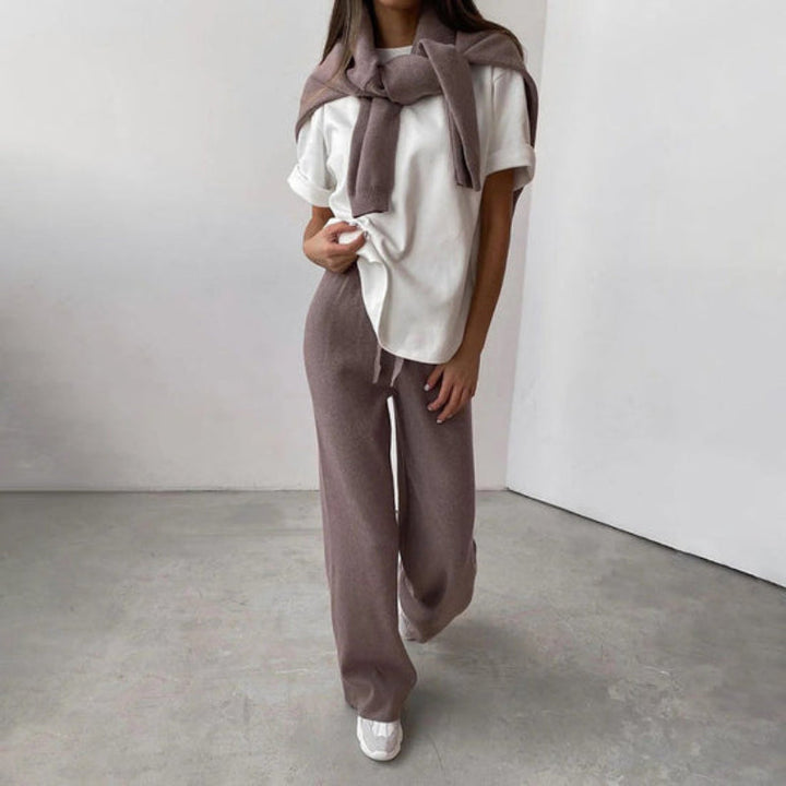 Delia | Ensemble de détente deux pièces en tricot pour femme - Image 4