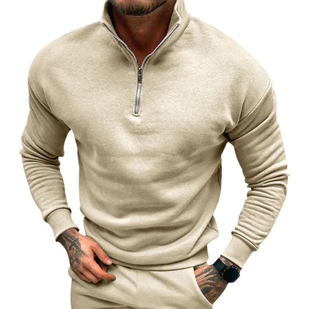 Erwan | Pull à Manches Longues Homme avec Fermeture Éclair ¼ - Image 13