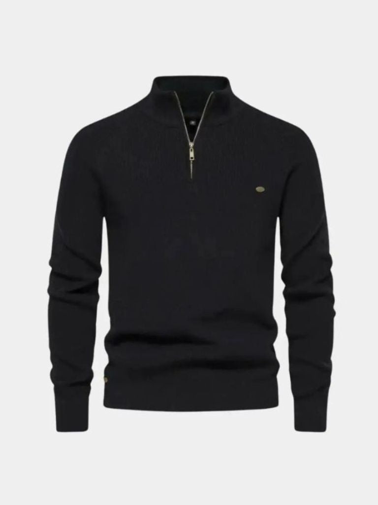 Elegant Quarter Zip Sweater - Cross &amp; Crown - Cross &amp; Crown