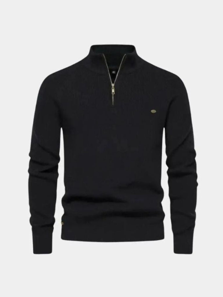 Elegant Quarter Zip Sweater - Cross &amp; Crown - Cross &amp; Crown