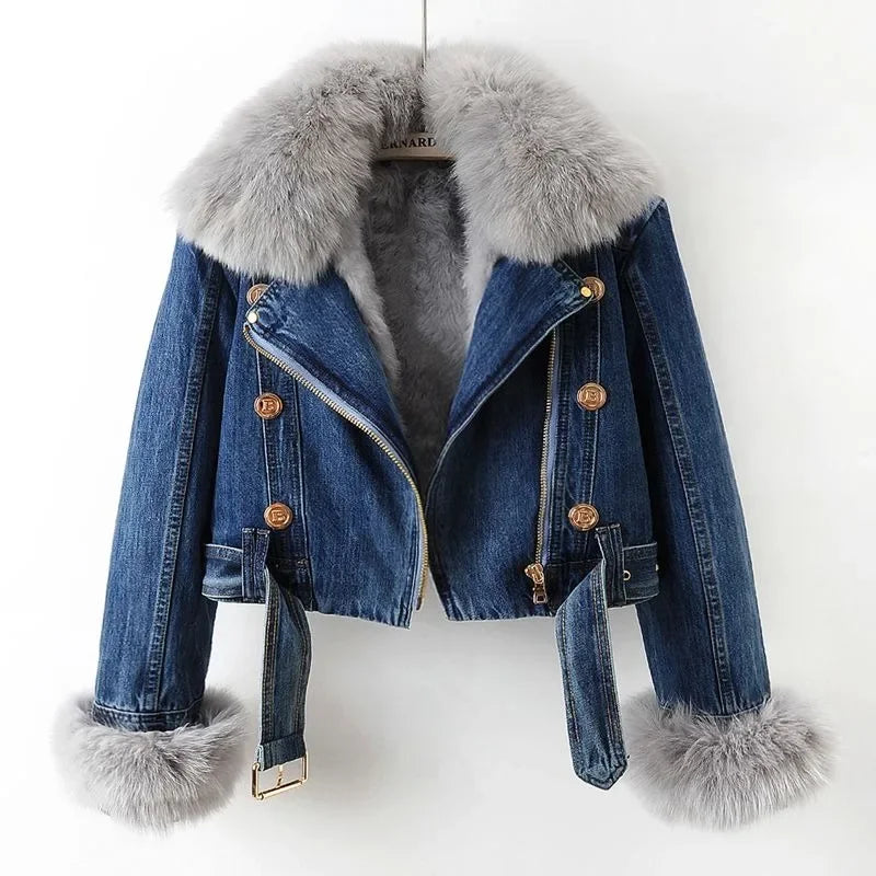 Bella Frost Faux Fur Jacket — side view