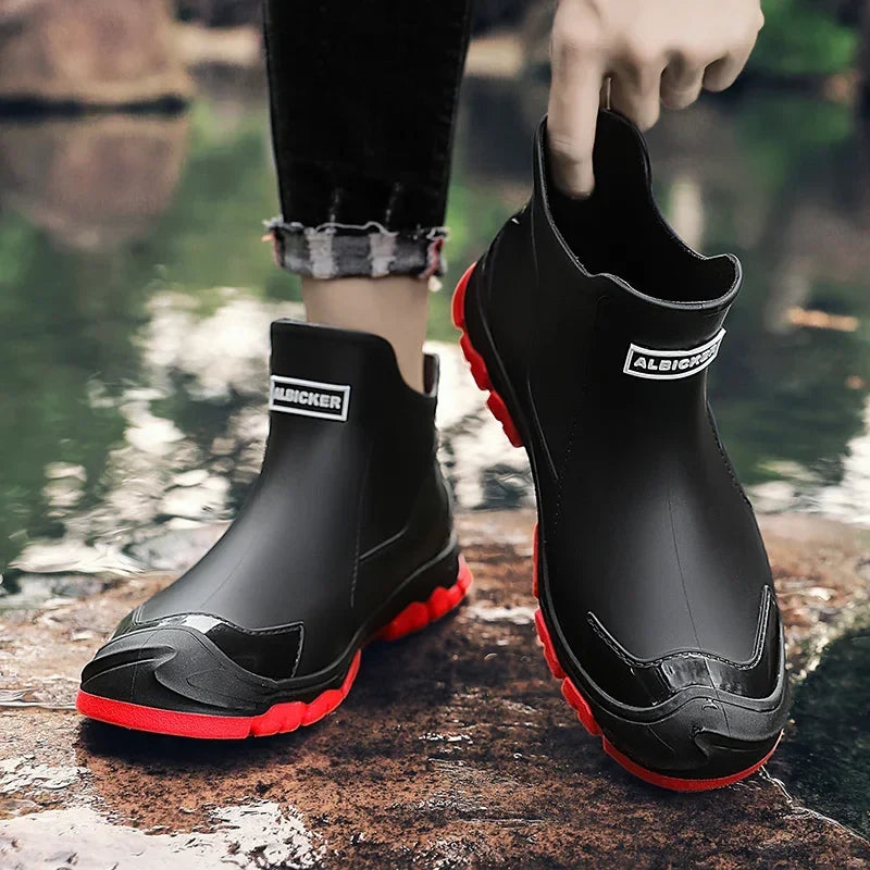Women's Waterproof Ankle Boots Grip Sole Rain Shoes 2
