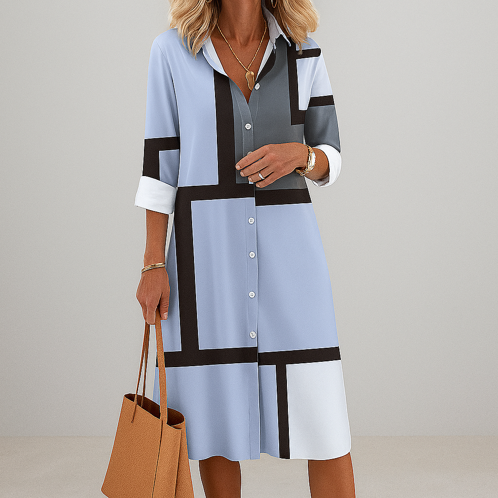 Shirt Dress Women | Geometric Print & Button-Down Style