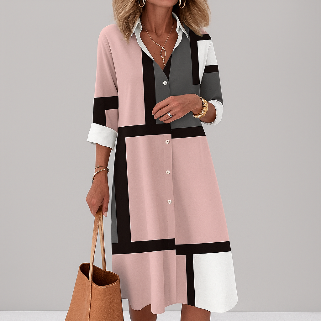 Shirt Dress Women | Geometric Print & Button-Down Style