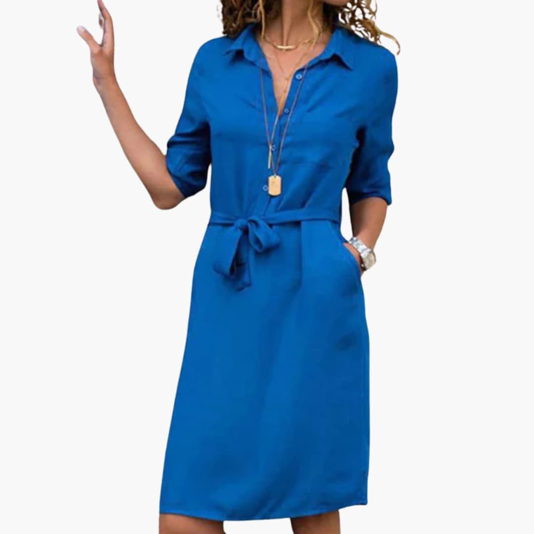 Shirt Dress Women's | Belted Waist & Classic Collar