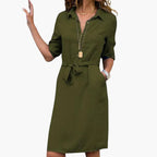Shirt Dress Women's | Belted Waist & Classic Collar