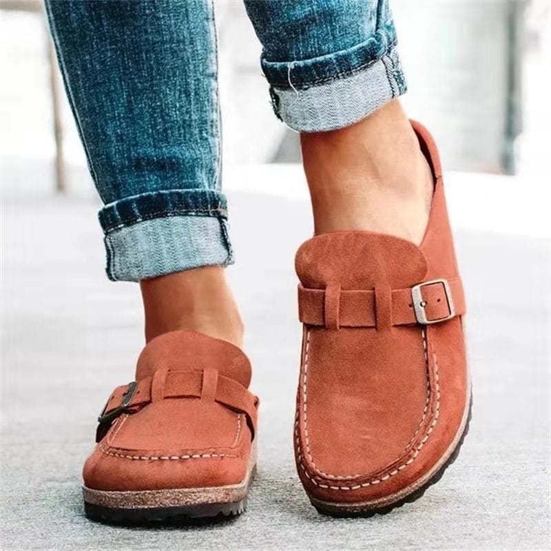 Slip On Loafers Women | Buckle Detail &amp; Cork Sole Casual Design