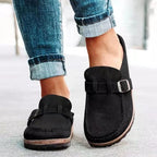 Slip On Loafers Women | Buckle Detail & Cork Sole Casual Design