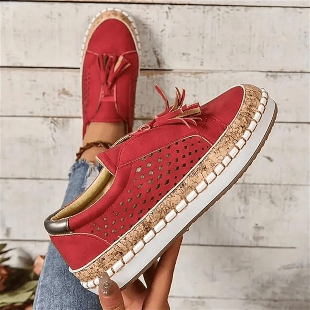 Slip On Loafers Women | Laser-Cut Detail & Tassel Trim Casual Flat