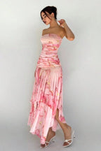 Sophia | Elegant Floral Summer Dress for Weddings and Cocktail Events