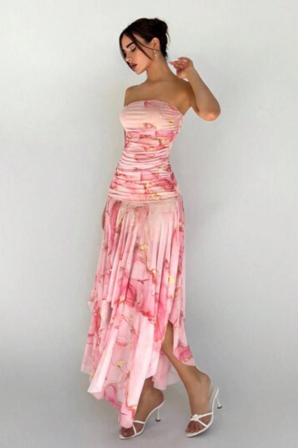 Sophia | Elegant Floral Summer Dress for Weddings and Cocktail Events