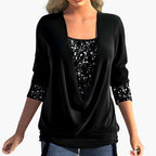 Sophie | Chic Draped Sequin Top for Women