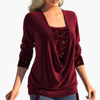 Sophie | Chic Draped Sequin Top for Women