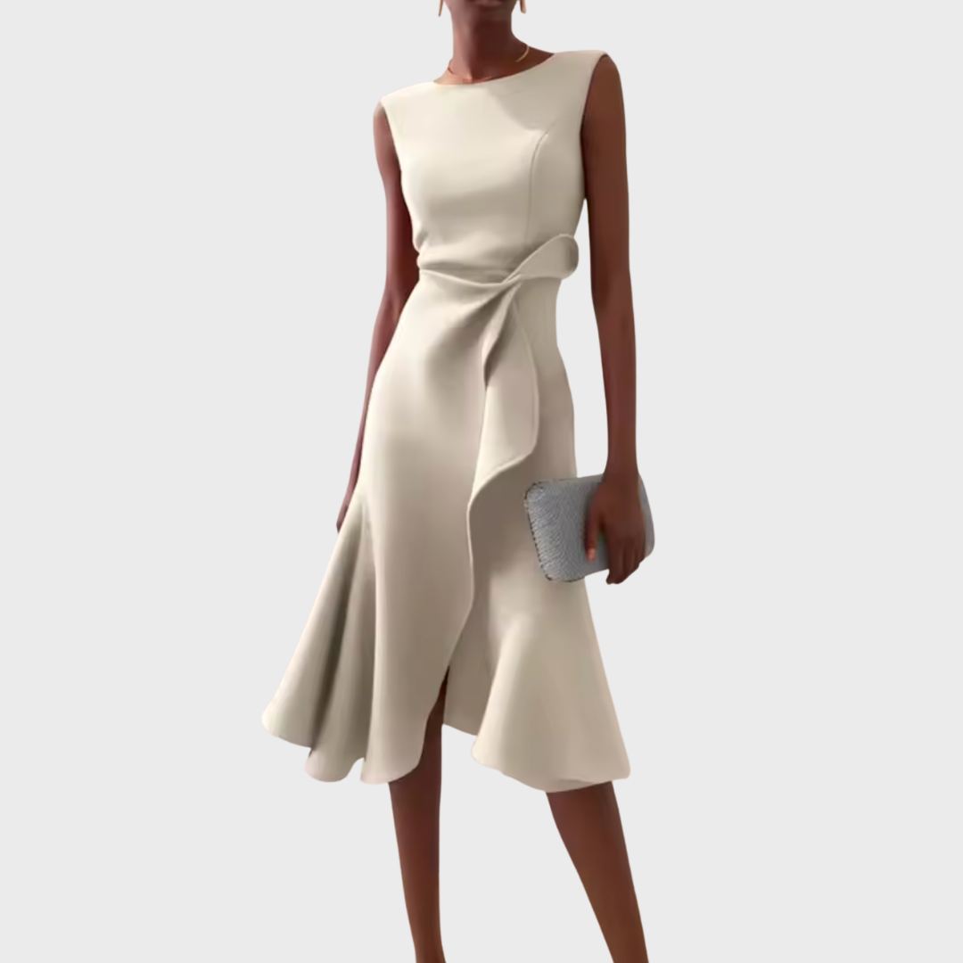 Sophie | Elegant Asymmetric Midi Wedding Guest Dress