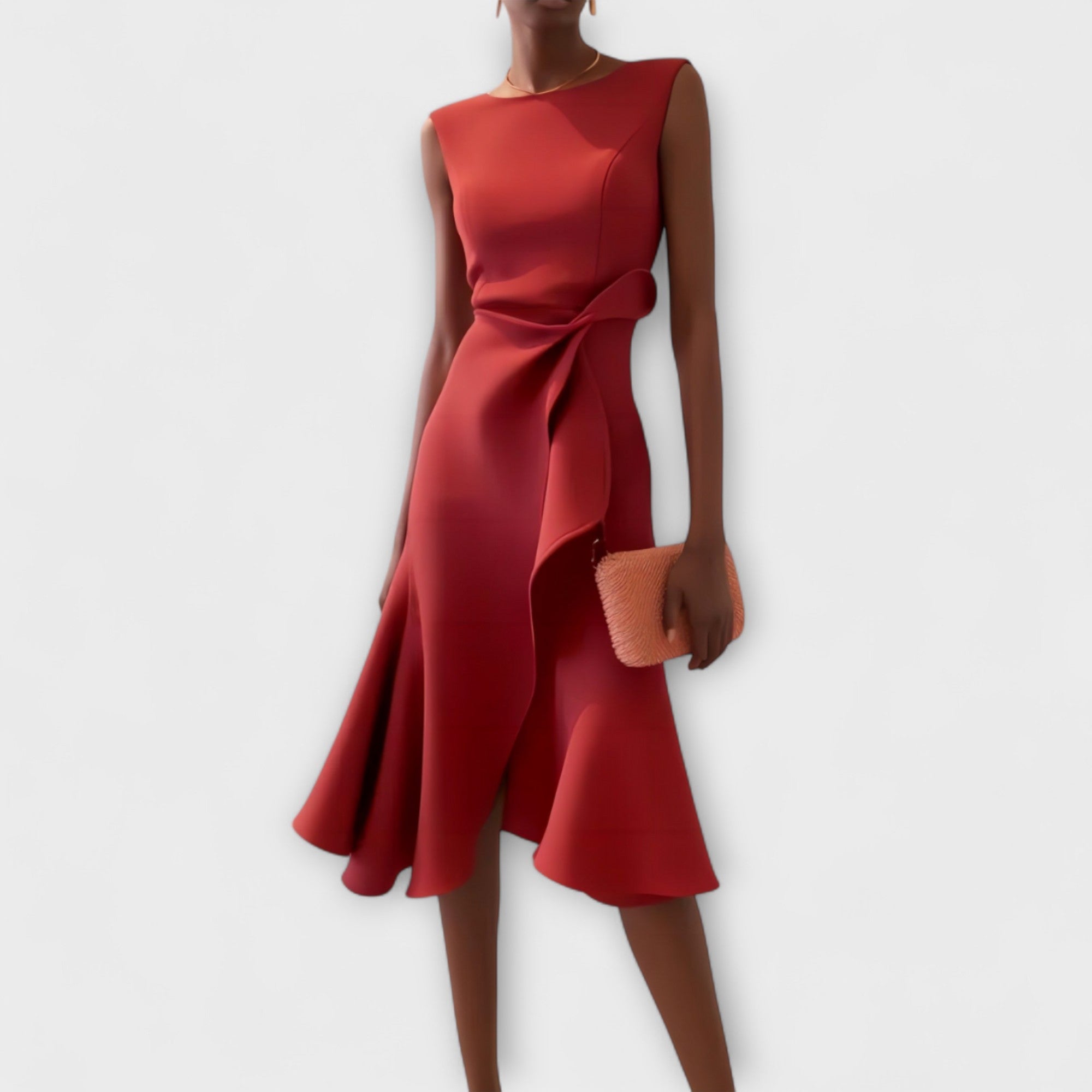 Sophie | Elegant Asymmetric Midi Wedding Guest Dress