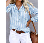 Summer Blouse Women | Striped V-Neck & Relaxed Everyday Style
