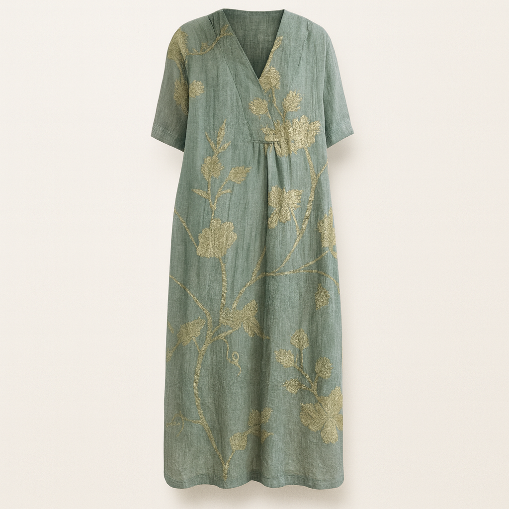 Summer Dress Women | Colour Block Stripe Print &amp; V-Neck Midi Design