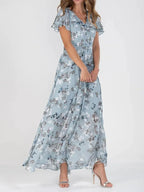 Summer Dress Women | Floral Flutter Sleeve & Flowing Feminine Style