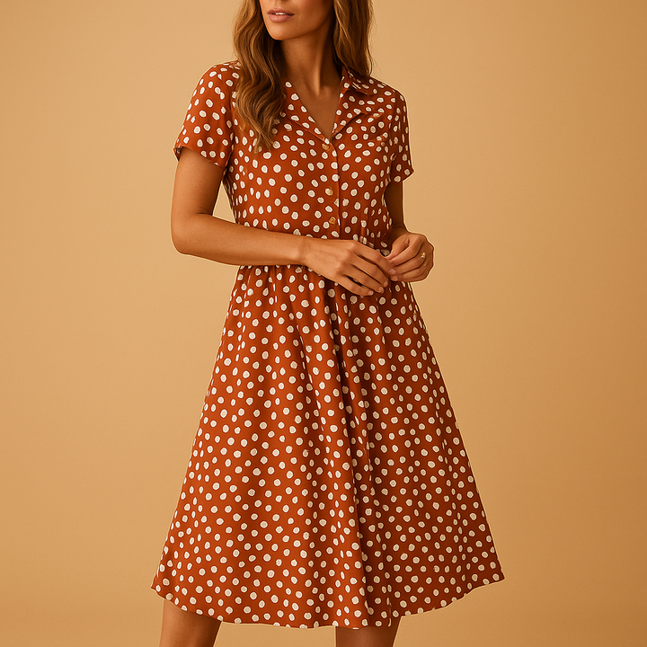 Summer Dress Women | Leopard Print Shirt Collar &amp; A-Line Midi Style