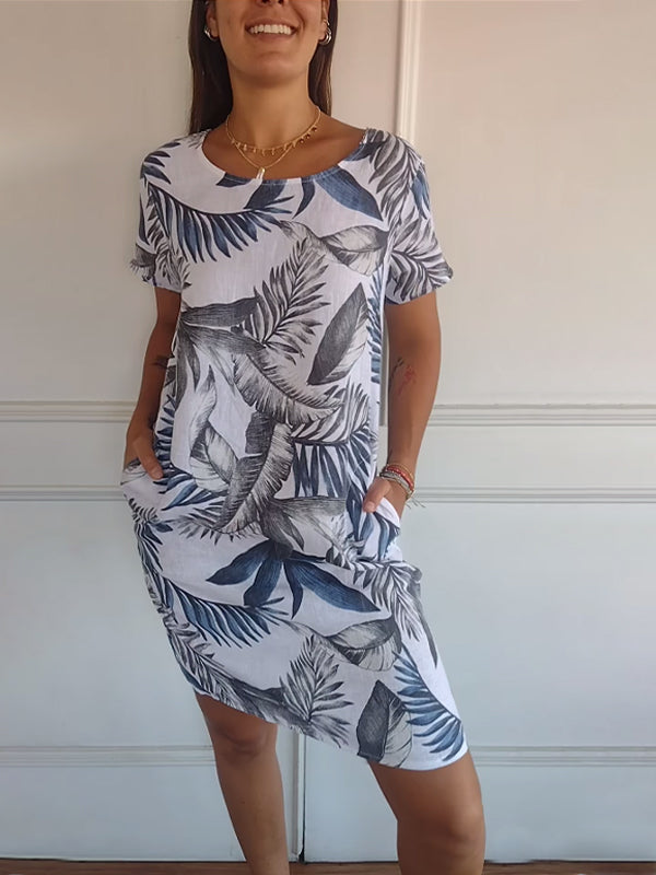 Summer Dress Women | Tropical Leaf Print & Relaxed Everyday Comfort