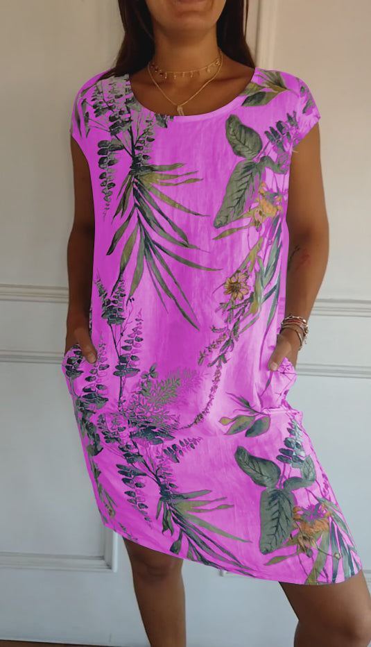 Summer Dress Women | Tropical Leaf Print & Relaxed Everyday Comfort