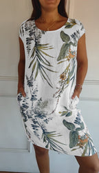 Summer Dress Women | Tropical Leaf Print & Relaxed Everyday Comfort