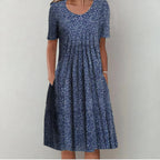 Summer Dress Women | Wildflower Print & Pleated Waist Midi Design