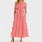 Summer Dress Women | Wrap V-Neck & Flattering A-Line Midi Style